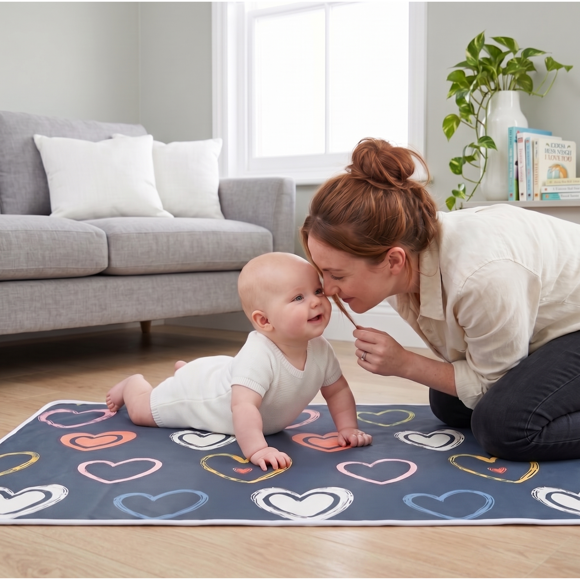 Baby Changing Pad - Pastel Hearts