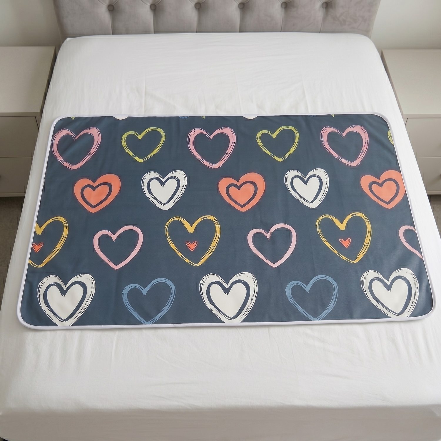 Baby Changing Pad - Pastel Hearts