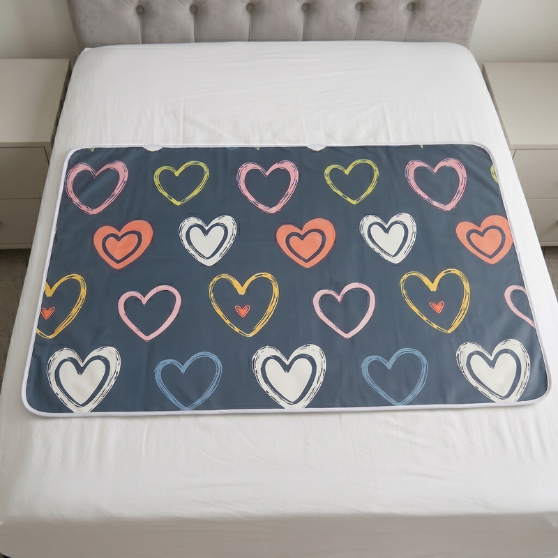 Baby Changing Pad - Pastel Hearts